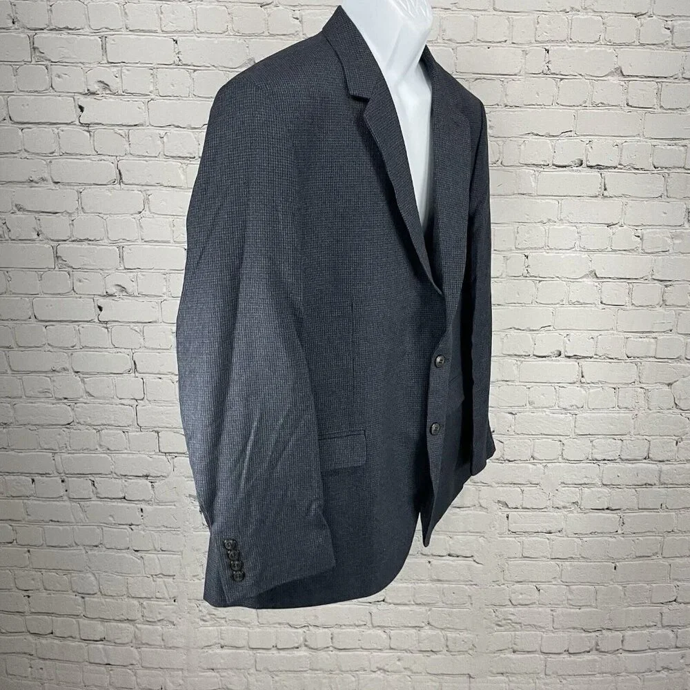 Marks & Spencer Black Blue Check Easy Care Sports Jacket Blazer Size 48